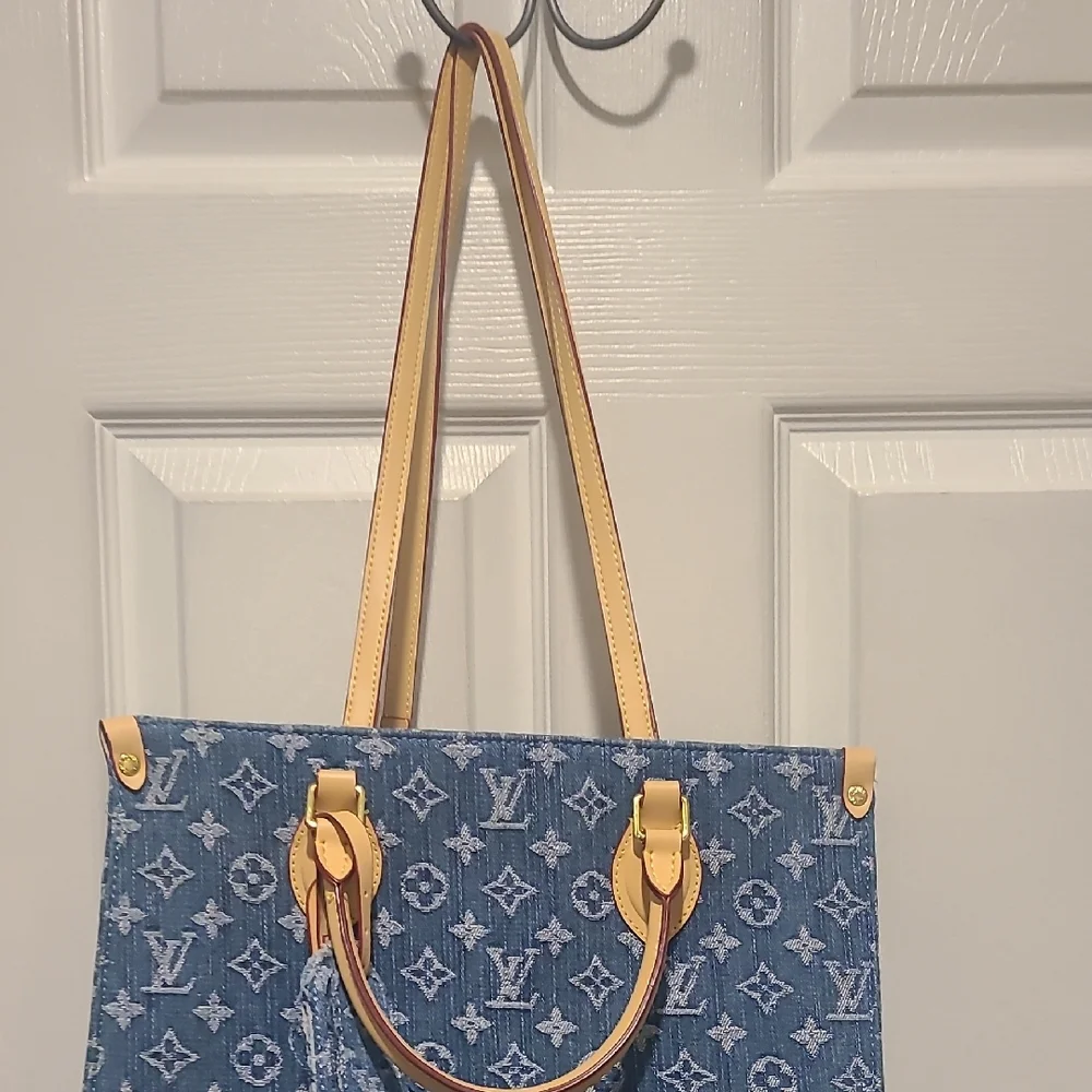 Blue Monogram Tote Bag - Picture 2 of 6